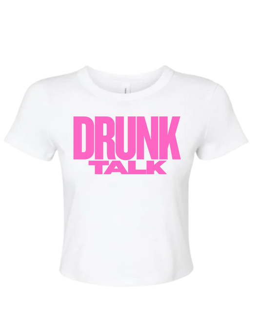 DRUNK TALK (Pink Print) Fitted Tee - Ladies