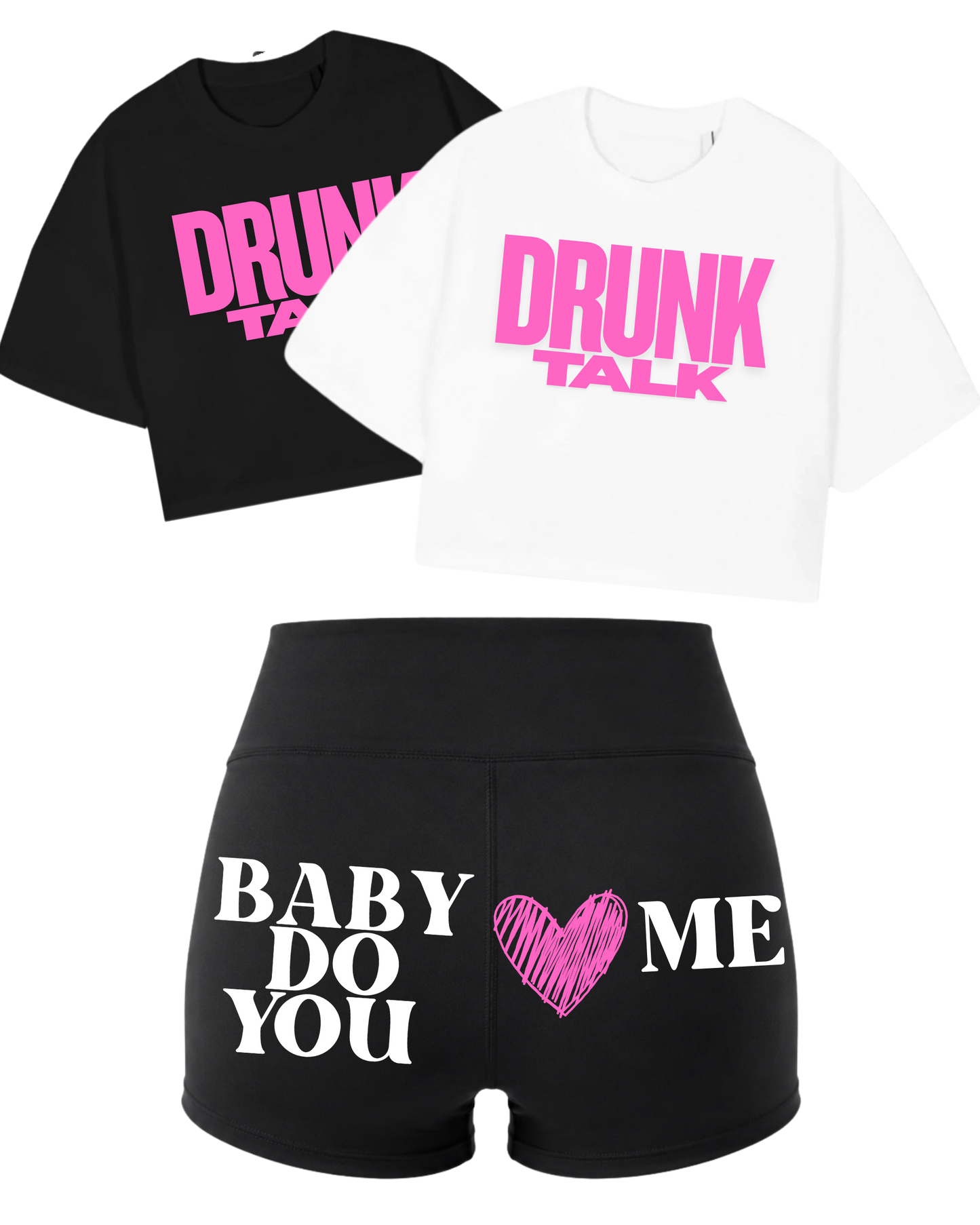 BDYLM High-Waist Booty Shorts (PINK Heart)