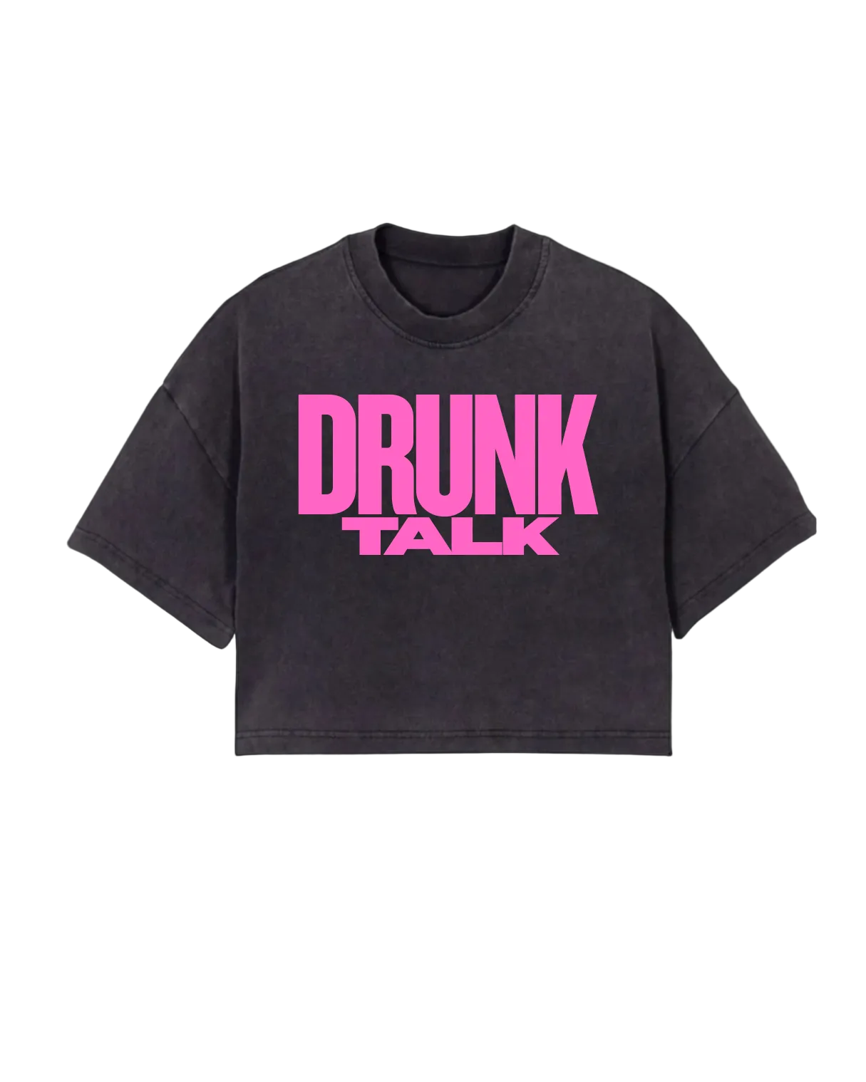 Drunk Talk (Prink Print) Crop Tee - Ladies