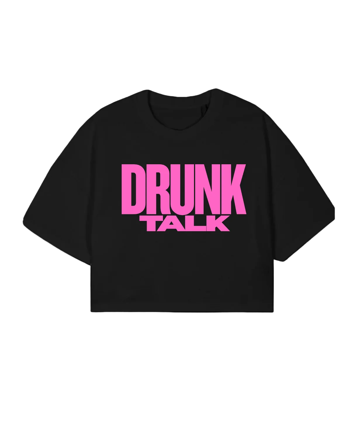 Drunk Talk (Prink Print) Crop Tee - Ladies