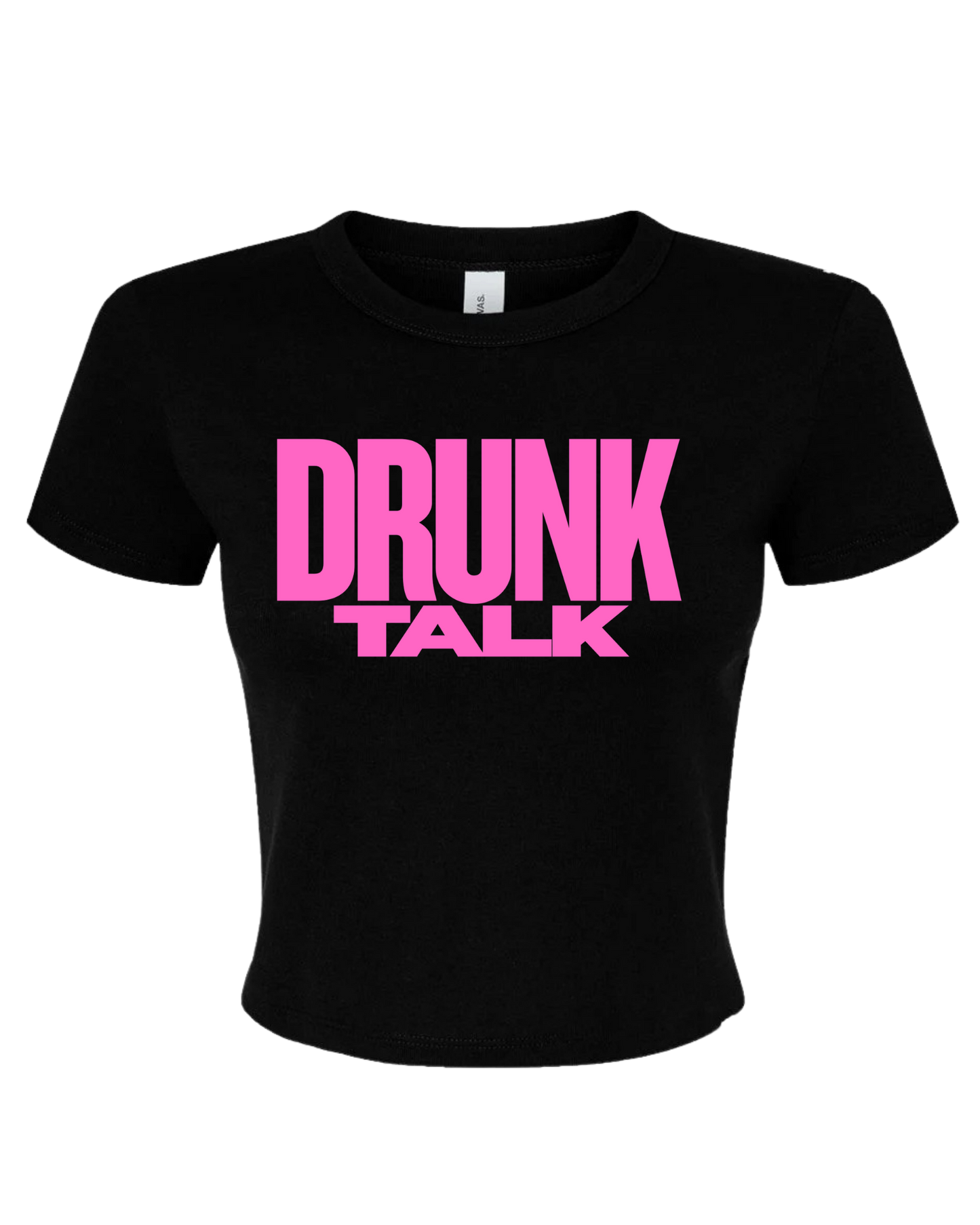 DRUNK TALK (Pink Print) Fitted Tee - Ladies