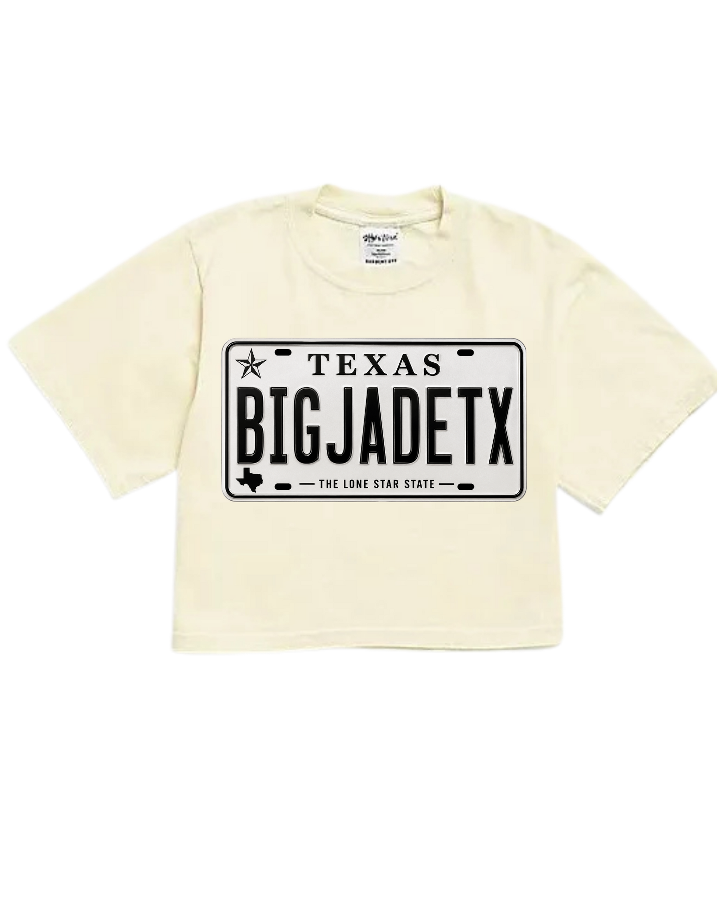 BIGJADETX Plate Crop Heavyweight Tee - Ladies