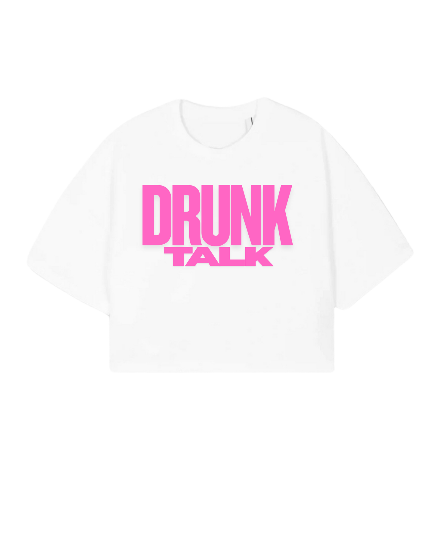 Drunk Talk (Prink Print) Crop Tee - Ladies
