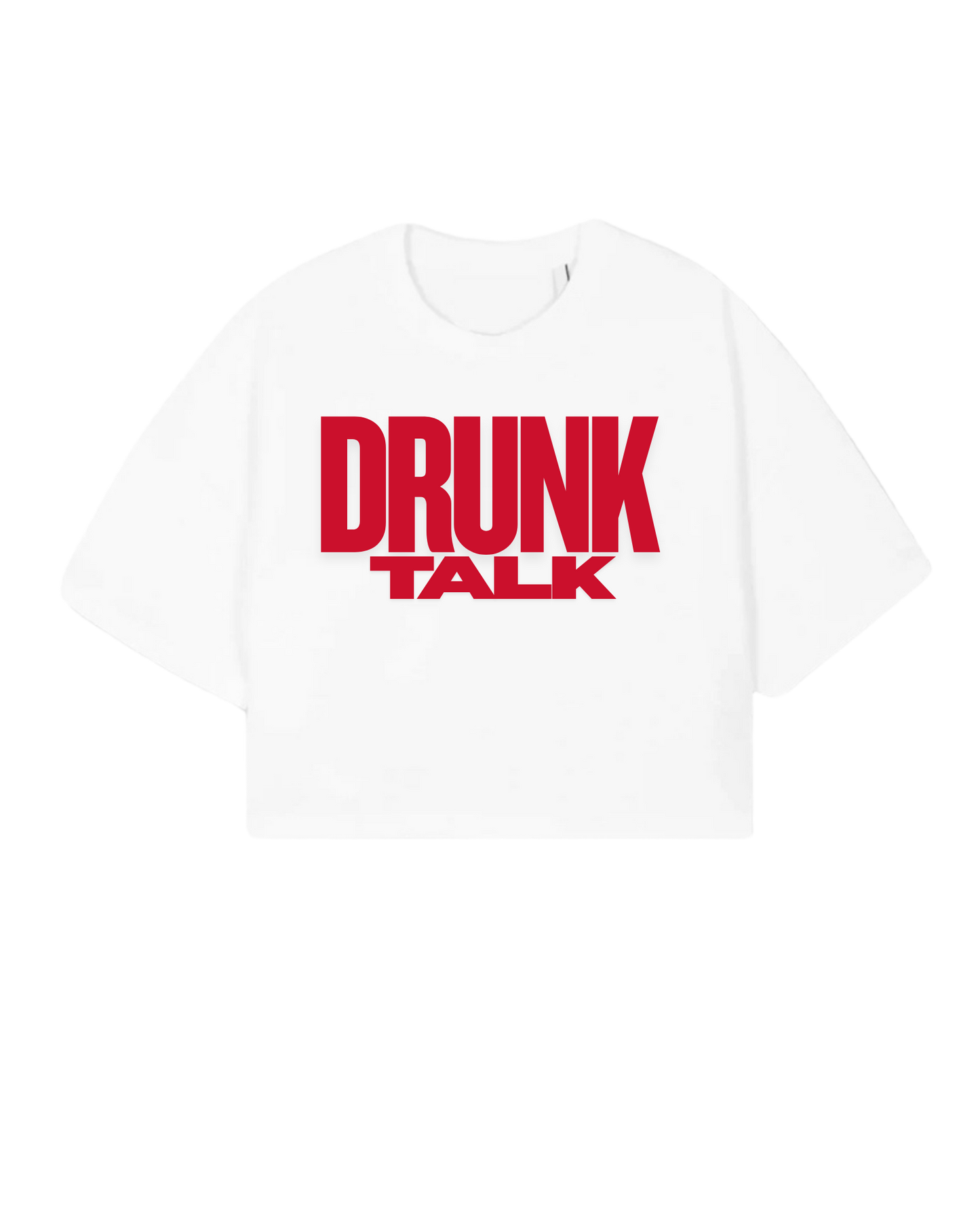 Drunk Talk (Red Print) Crop Tee - Ladies