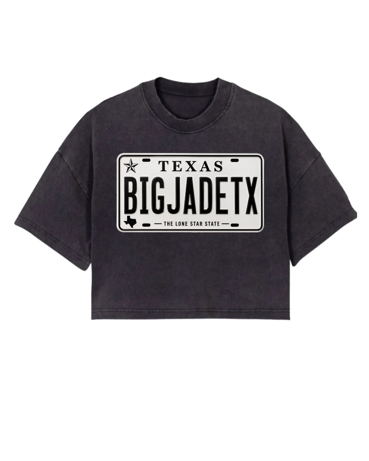 BIGJADETX Plate Crop Heavyweight Tee - Ladies