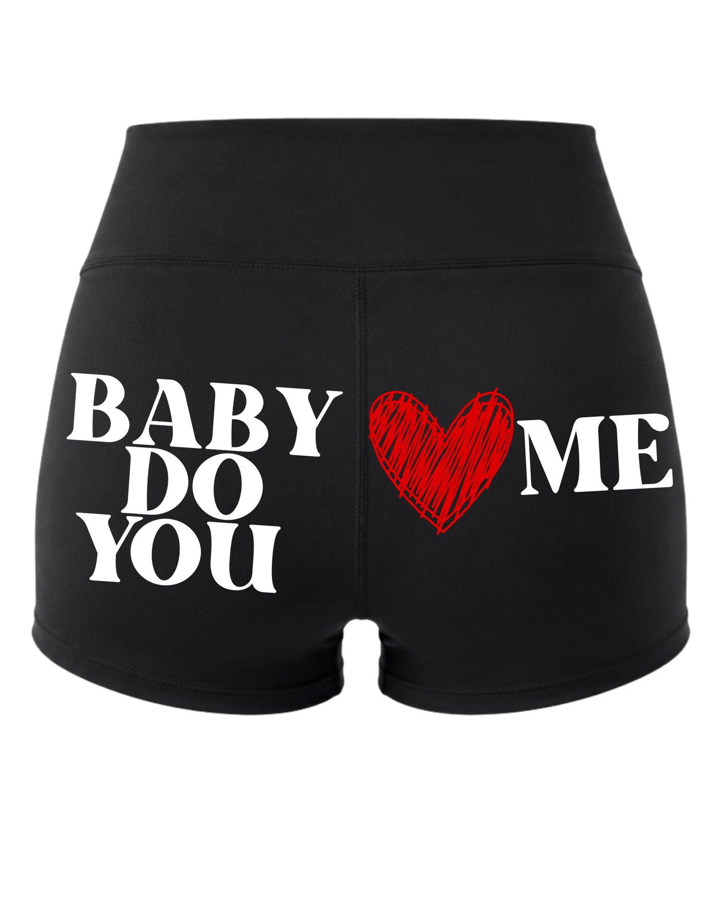 BDYLM High-Waist Booty Shorts (RED Heart)
