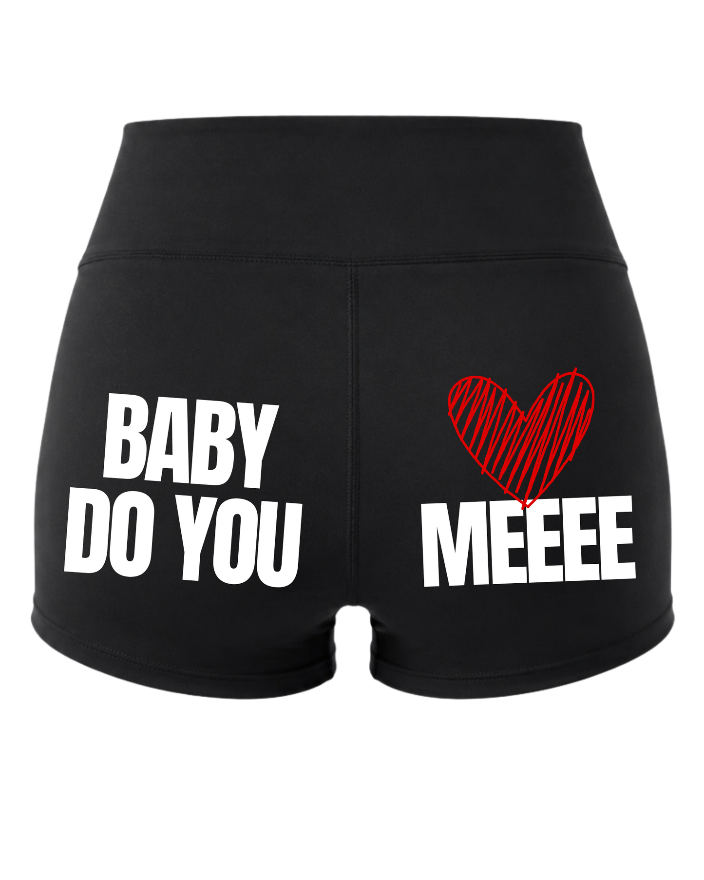 BDYLMEEEE High-Waist Booty Shorts (RED Heart)