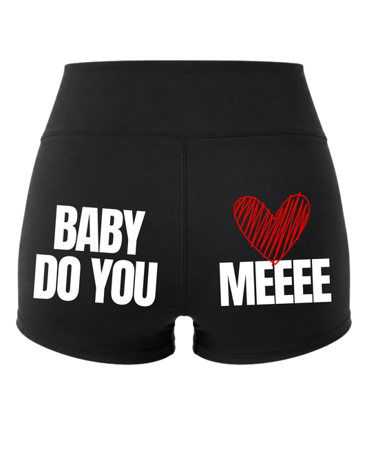 BDYLMEEEE High-Waist Booty Shorts (RED Heart)