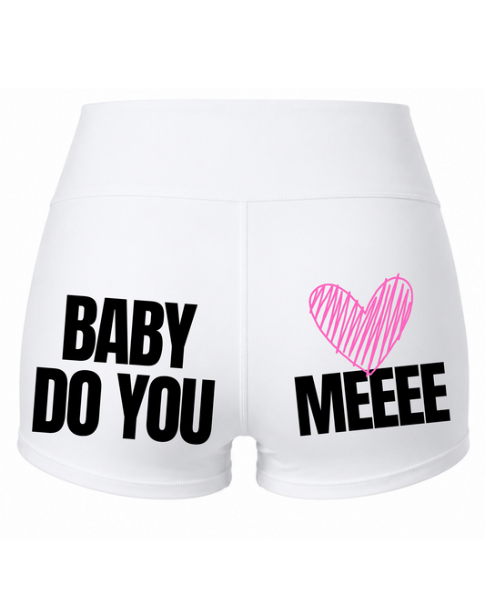 BDYLMEEEE High-Waist Booty Shorts (PINK Heart)