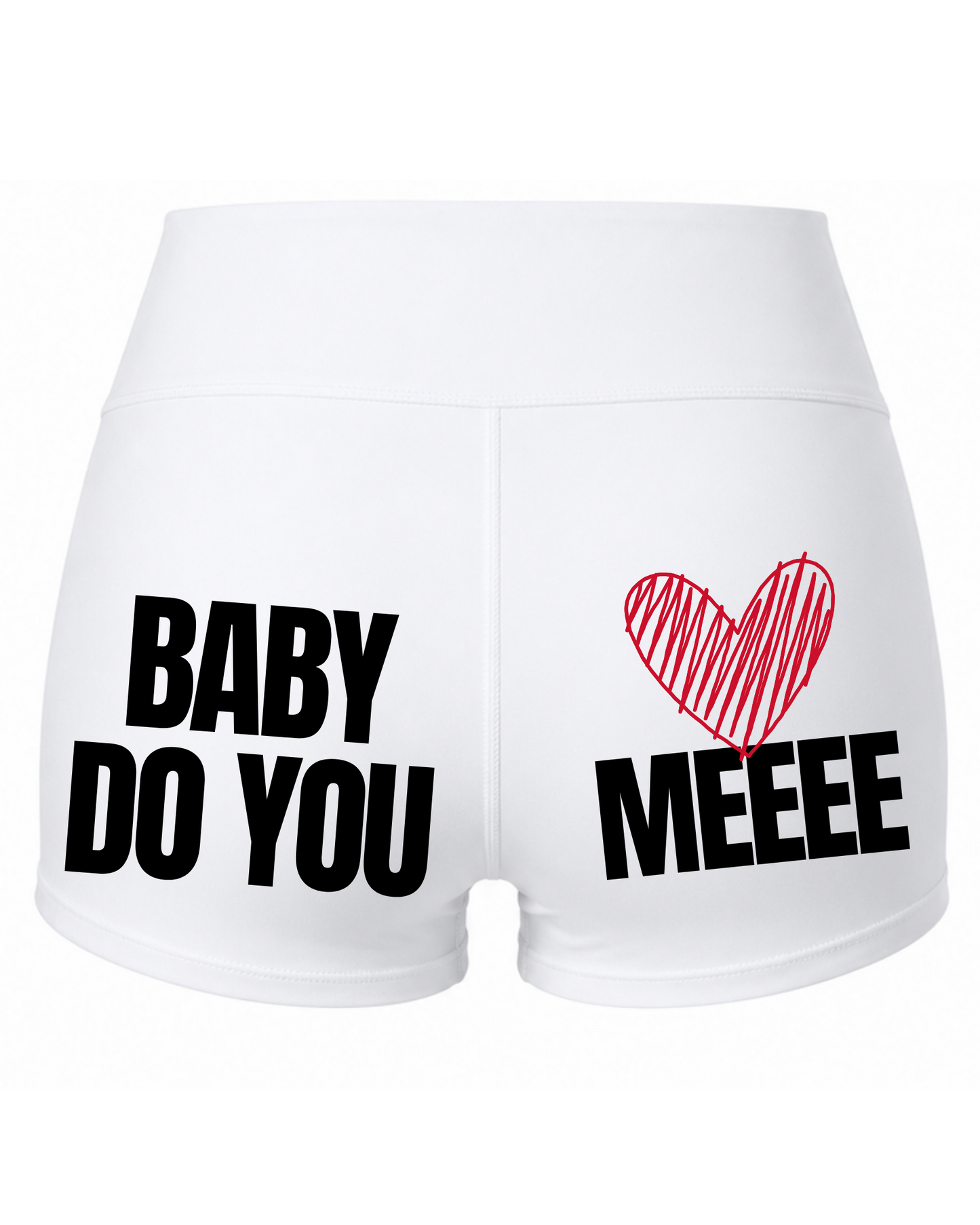 BDYLMEEEE High-Waist Booty Shorts (RED Heart)