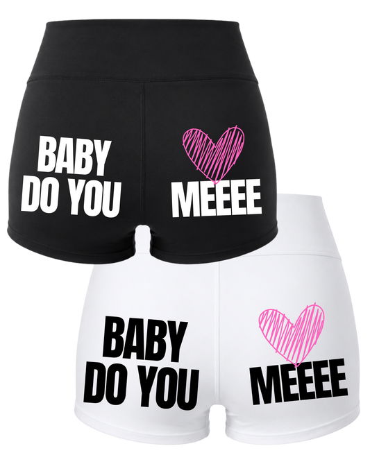 BDYLMEEEE High-Waist Booty Shorts (PINK Heart)