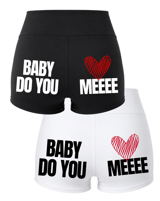 BDYLMEEEE High-Waist Booty Shorts (RED Heart)